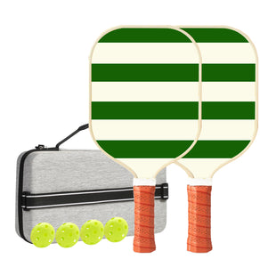 NNEDSZ Set 2 White And Green T700 Carbon Fiber Pickleball Paddle Set - 2 Paddles, 4 Balls, and Portable Carry Bag for Adults and Students