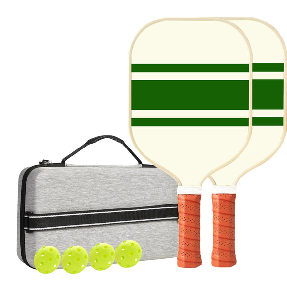 NNEDSZ Set 3 White And Green T700 Carbon Fiber Pickleball Paddle Set - 2 Paddles, 4 Balls, and Portable Carry Bag for Adults and Students