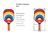 NNEDSZ Style 1 Colorful  Geometric Patterns Fiberglass Pickleball Paddle Set - 2 Paddles, 4 Balls, and Portable Carry Bag for Outdoor Play
