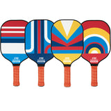 NNEDSZ Style 2 Colorful  Geometric Patterns Fiberglass Pickleball Paddle Set - 2 Paddles, 4 Balls, and Portable Carry Bag for Outdoor Play