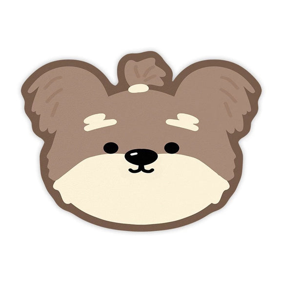 NNEDSZ 2 Pcs Style 10 Brown Puppy pattern Cartoon Pet Feeding Mat for Cats & Dogs - Absorbent Diatom Mud Splash-Proof Mat, Easy to Clean