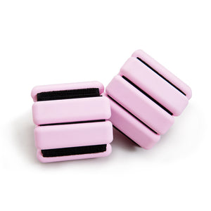 NNEDSZ Pink Adjustable Silicone Wrist & Ankle Weights - 2lb Pair (900g) | Comfortable Fitness Resistance Bands for Workout, Running, Training