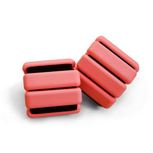 NNEDSZ Red Adjustable Silicone Wrist & Ankle Weights - 2lb Pair (900g) | Comfortable Fitness Resistance Bands for Workout, Running, Training