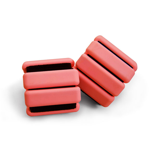 NNEDSZ Red Adjustable Silicone Wrist & Ankle Weights - 2lb Pair (900g) | Comfortable Fitness Resistance Bands for Workout, Running, Training