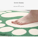 NNEDSZ 2 Pcs Red And White Foot-Shaped Plush Bath Mat - Non-Slip Absorbent Bathroom Rug for Bedroom and Doorway (50x80cm)