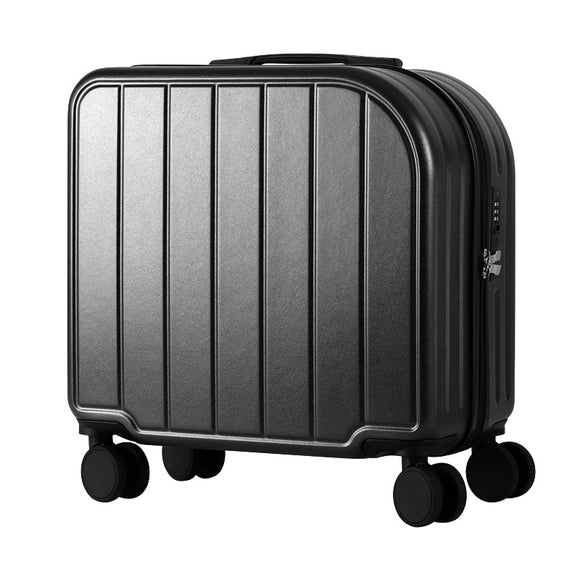NNEDSZ Black Compact 18-Inch Carry-On Suitcase | Lightweight ABS Hardside Spinner Luggage