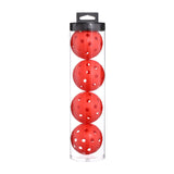NNEDSZ 2 Tubes Red Outdoor Pickleball Balls 4-Pack - Durable 40-Hole Design with Carry Tube(8 balls in total)