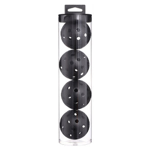 NNEDSZ 2 Tubes Black Outdoor Pickleball Balls 4-Pack - Durable 40-Hole Design with Carry Tube(8 balls in total)