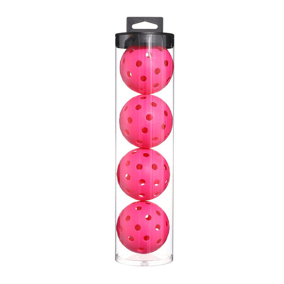 NNEDSZ 2 Tubes Pink Outdoor Pickleball Balls 4-Pack - Durable 40-Hole Design with Carry Tube(8 balls in total)