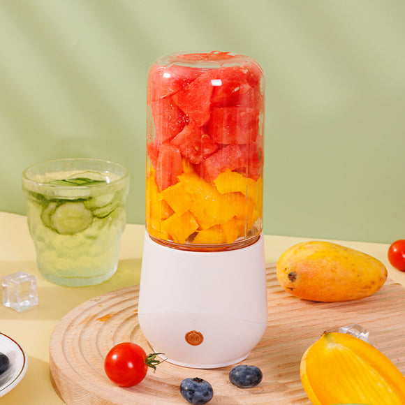 NNEDSZ White Portable USB Blender 500ml - Rechargeable Mini Juicer for Smoothies On-the-Go