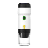 White 3-in-1 Portable Electric Espresso Maker - Rechargeable Travel Coffee Machine for Capsules & Ground Coffee