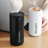Red And Purple Gradient Color Sleek Insulated Stainless Steel Coffee Tumbler Set (400ml & 500ml) - One-Touch Lid Travel Mugs