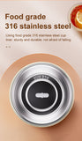 Light Blue 316 Stainless Steel Rechargeable Electric Self-Stirring Mug - 400ml Automatic Mixing Cup with Magnetic Rotor