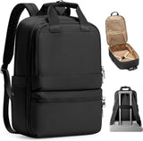 NNEDSZ Black Large Capacity Travel Laptop Backpack - Sleek Business Shoulder Bag with Padded Compartment