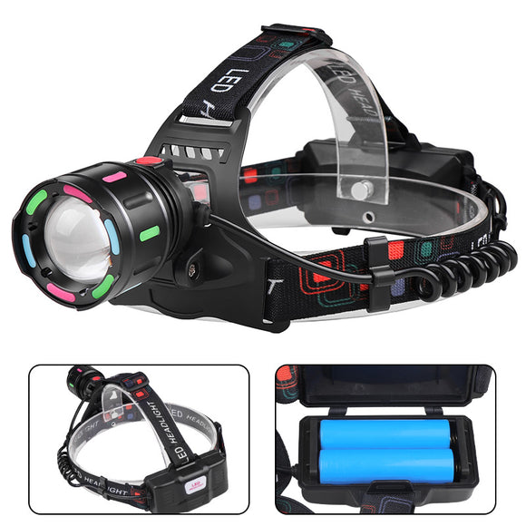 NNEDSZ Fourth Gear With 2*18650 Batteries Rechargeable White Laser Headlamp - Long-Range Zoomable Headlight for Night Fishing and Hiking