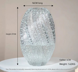 NNEDSZ Maltose Vase Luminous INS-Style Glass Vase Modern Minimalist Hydroponic Flower Holder Creative Desktop Decorative Floral Arrangement