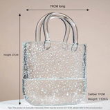 NNEDSZ Large Tote Bubble Bag Luminous INS-Style Glass Vase Modern Minimalist Hydroponic Flower Holder Creative Desktop Decorative Floral Arrangement