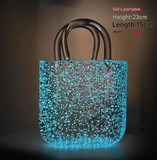 NNEDSZ Small Tote Bubble Bag Luminous INS-Style Glass Vase Modern Minimalist Hydroponic Flower Holder Creative Desktop Decorative Floral Arrangement