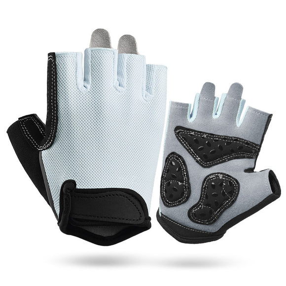 NNEDSZ XL Grey Women's Summer Cycling Gloves - Breathable Half-Finger Non-Slip Fitness Training Gloves for Weightlifting