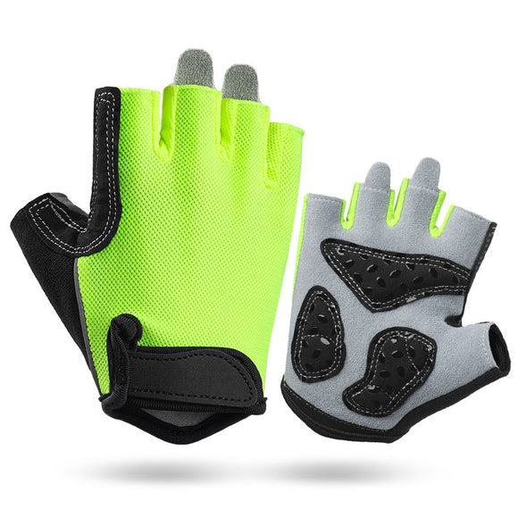 NNEDSZ XL Green Women's Summer Cycling Gloves - Breathable Half-Finger Non-Slip Fitness Training Gloves for Weightlifting