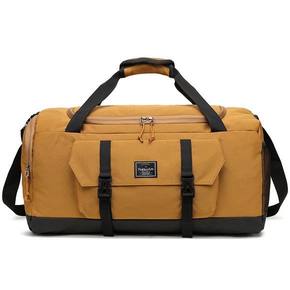 NNEDSZ Yellow Dry Wet Separation Gym Bag - Yoga Fitness Travel Duffel - Shoe Compartment