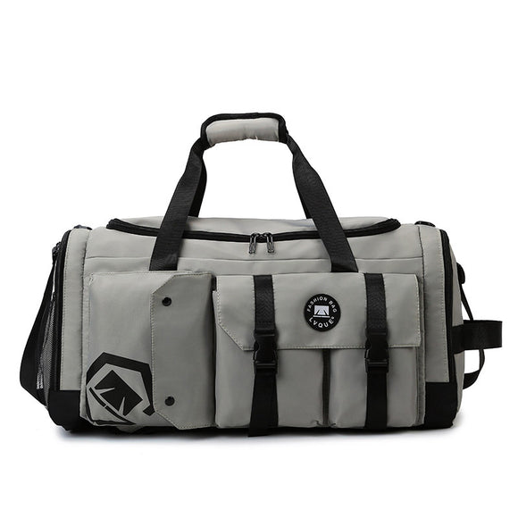 NNEDSZ Grey Capacity Travel Duffel Bag - Unisex - Multi-Color - 56x29x27cm