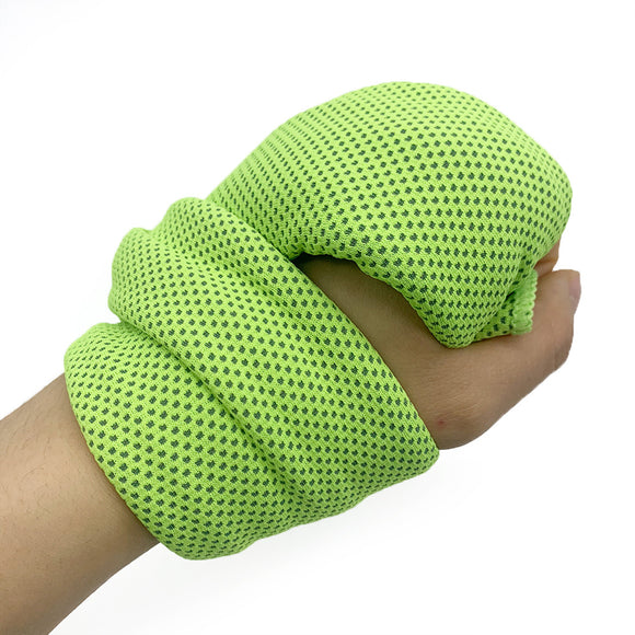 NNEDSZ Green 4-Piece Portable Cooling Towel Set - Quick-Dry Ice-Cool Towel for Sports, Travel, and Heat Relief