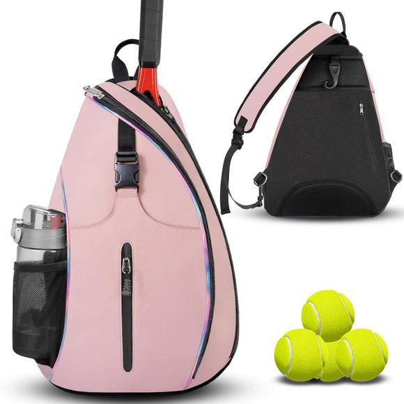 NNEDSZ Pink Badminton Tennis Backpack - Multi-Racket Sports Bag with Shoulder Strap (Fits 2 Midsize Rackets)