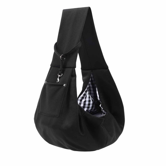 NNEDSZ Black Portable Pet Carrier Backpack - Adjustable Shoulder Sling for Small Dogs & Cats (69.85 x 59.94 x 39.88cm) - Breathable Outdoor Travel Bag