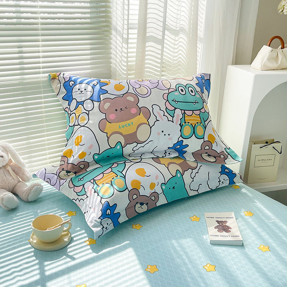 NNEDSZ Zoo 100% Cotton Pillowcase Set (Pack of 2) - Breathable Standard Size 48x74cm Pure Cotton Pillow Covers