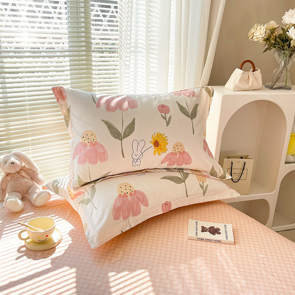 NNEDSZ Rabbit 100% Cotton Pillowcase Set (Pack of 2) - Breathable Standard Size 48x74cm Pure Cotton Pillow Covers