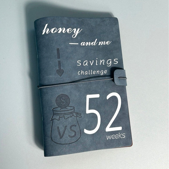 NNEDSZ Dark Blue 52-week couple's savings challenge binder - 6-ring financial planner set (2 books)