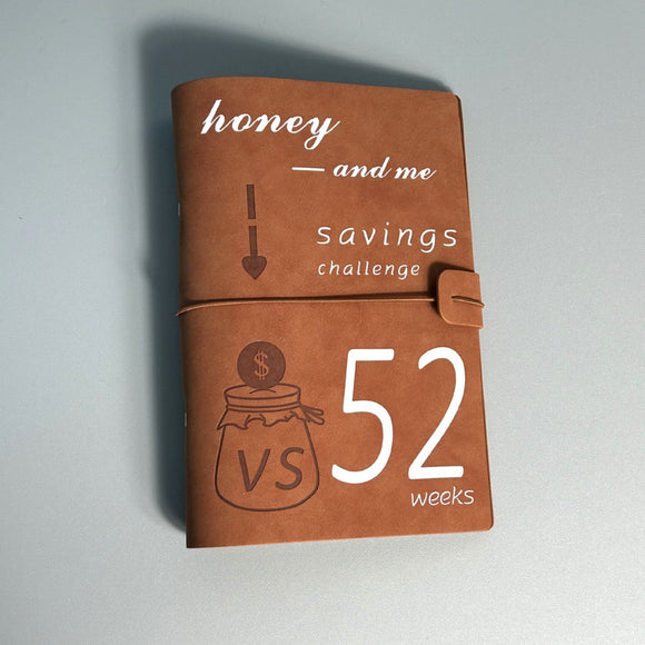 NNEDSZ Orange 52-week couple's savings challenge binder - 6-ring financial planner set (2 books)