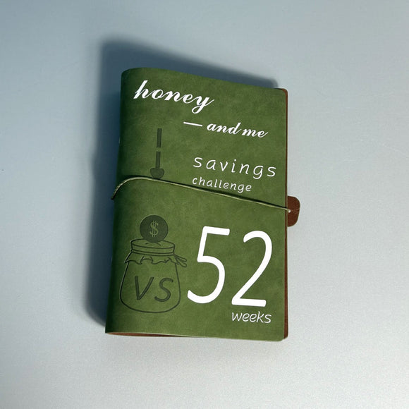 NNEDSZ Green 52-week couple's savings challenge binder - 6-ring financial planner set (2 books)
