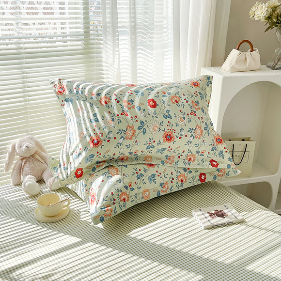 NNEDSZ Fragrant Flowers 100% Cotton Pillowcase Set (Pack of 2) - Breathable Standard Size 48x74cm Pure Cotton Pillow Covers