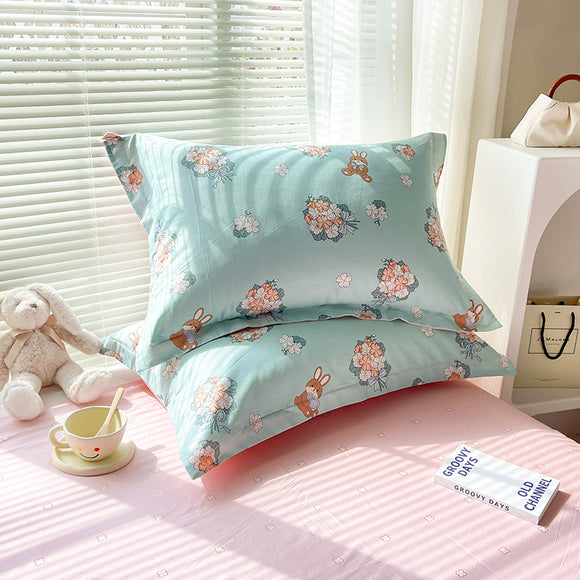 NNEDSZ Yu Beauty - Blue 100% Cotton Pillowcase Set (Pack of 2) - Breathable Standard Size 48x74cm Pure Cotton Pillow Covers