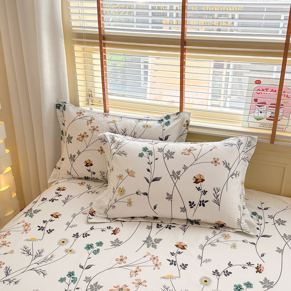 NNEDSZ Cymbidium 100% Cotton Pillowcase Set (Pack of 2) - Breathable Standard Size 48x74cm Pure Cotton Pillow Covers