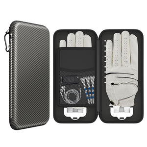 NNEDSZ Grey Golf Glove Bag with Dual Glove Support Frame & Hook - Convenient Storage for Tees, Ball Markers and Golf Accessories