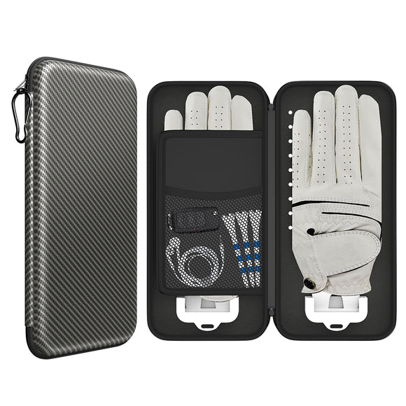 NNEDSZ Grey Golf Glove Bag with Dual Glove Support Frame & Hook - Convenient Storage for Tees, Ball Markers and Golf Accessories