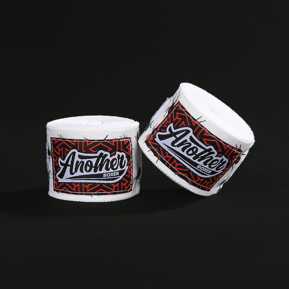 NNEDSZ White Spider Pro Grade 5m Boxing Hand Wraps - Printed Elastic Bandages for Training & Combat Sports (1 Pair)
