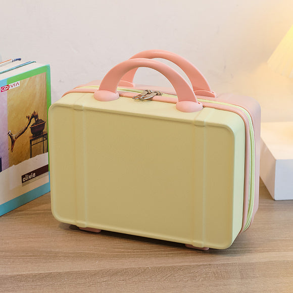 NNEDSZ Personalized stylish and lightweight Yellow and pink mini suitcase for short trips