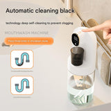 Smart Automatic Mouthwash Dispenser - 4 Adjustable Levels, LED Display, 2000mAh Battery & Magnetic Cups(black)