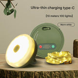 NNEDSZ Rechargeable LED Camping Light with 10m Retractable String Light (Warm White)