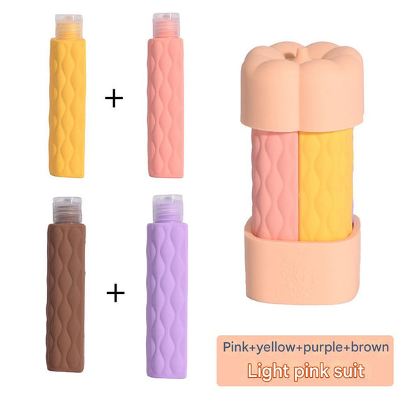NNEDSZ Light pink suit Silicone Travel Bottles Set (4 Pack, 60ml) - Leakproof Refillable & Squeezable