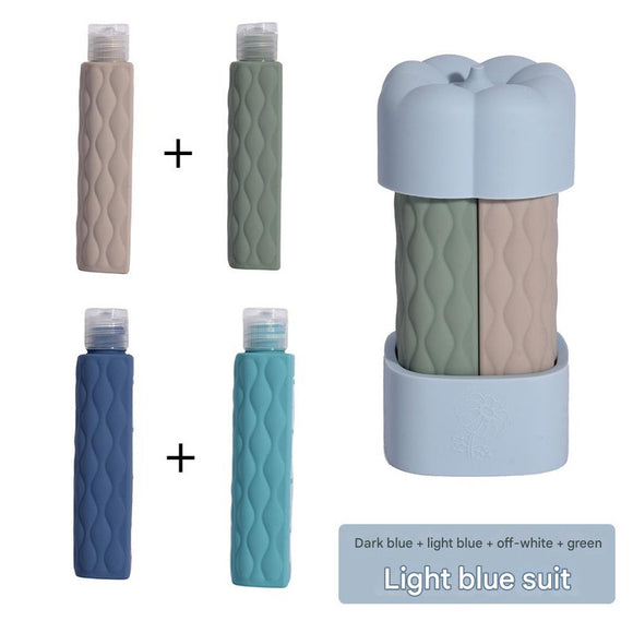 NNEDSZ Light blue suit Silicone Travel Bottles Set (4 Pack, 60ml) - Leakproof Refillable & Squeezable