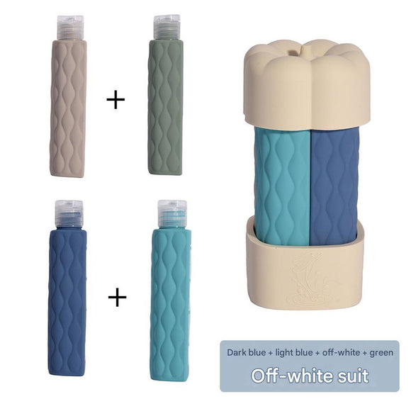 NNEDSZ Beige suit Silicone Travel Bottles Set (4 Pack, 60ml) - Leakproof Refillable & Squeezable