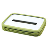 NNEDSZ 2-pcs Green Silicone Tissue Box Holder - Automatic Self-Lowering Dispenser