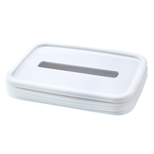 NNEDSZ 2-pcs White Silicone Tissue Box Holder - Automatic Self-Lowering Dispenser