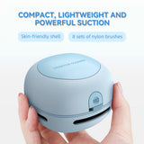 White Cordless Tabletop Crumb Sweeper - USB Rechargeable Mini Vacuum for Desk