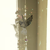 NNEDSZ (Style A)2 PCS Hummingbird Metal Suncatcher with Crystal Accents - for Window or Wall Indoor Hanging Ornament